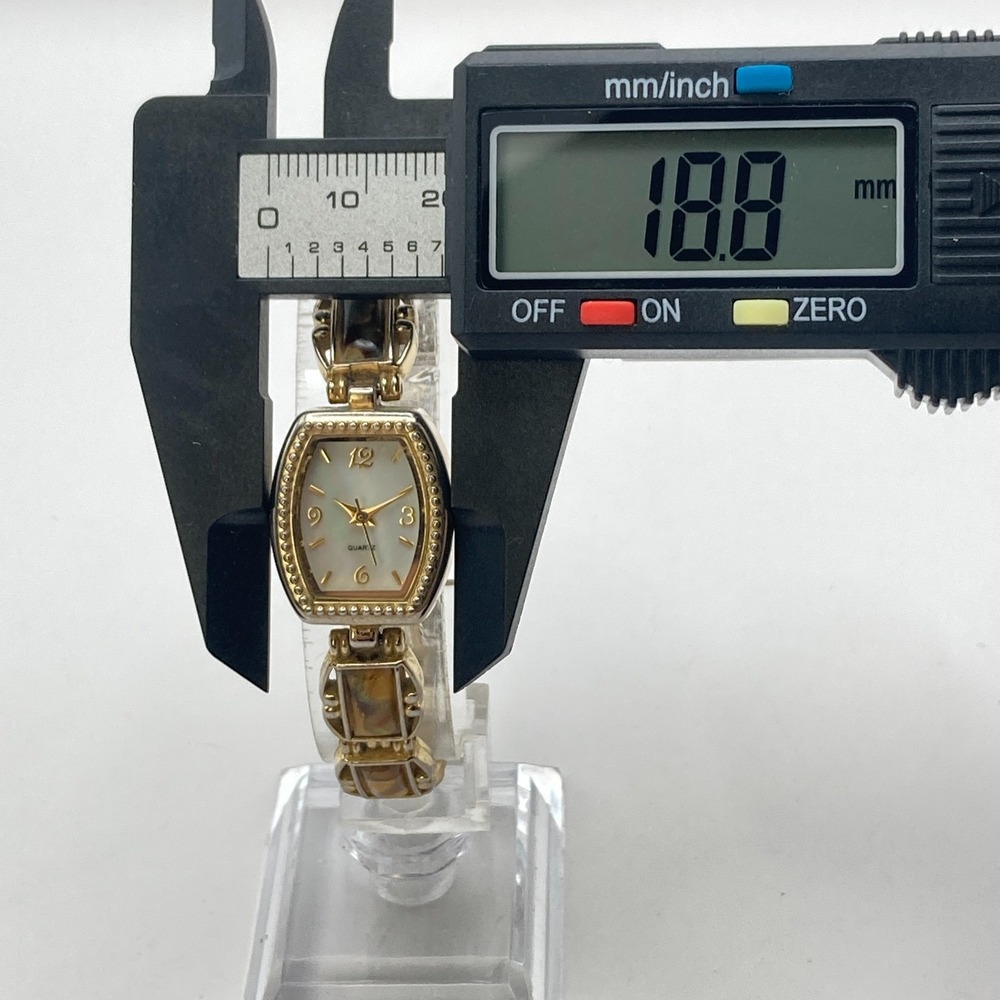 Abalone Women's Watch 19mm Gold Tone MOP Dial w/Extender New Battery 7.25" - Picture 9 of 16